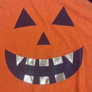 City Streets Halloween Shirt size Small Pumpkin Gold Teeth